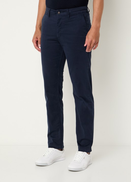 BOSS Regular-fit broek van elastisch katoenen satijn