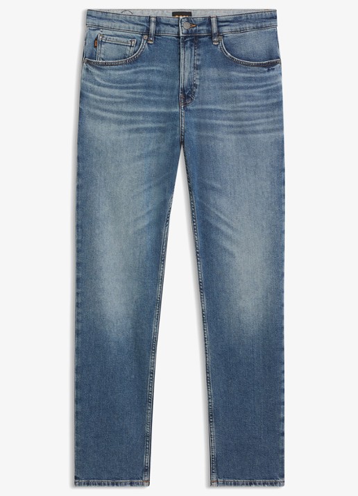 BOSS Regular fit jeans met steekzakken - voorkant 2 indigo