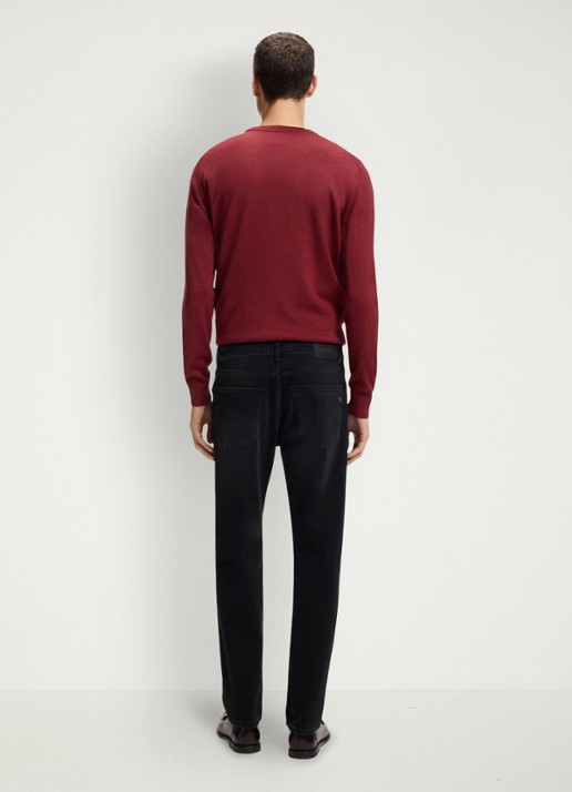 BOSS Regular fit jeans met steekzakken - achterkant 6 zwart