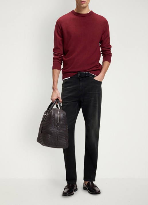 BOSS Regular fit jeans met steekzakken - voorkant 2 zwart