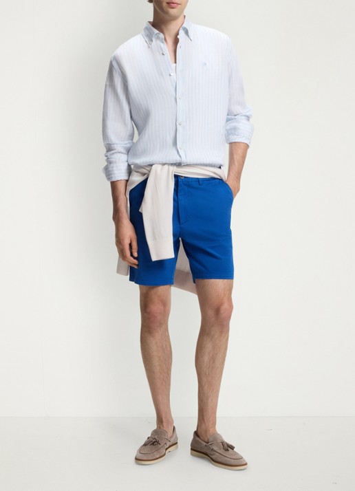 BOSS Regular fit korte broek met steekzakken - voorkant 6 blauw
