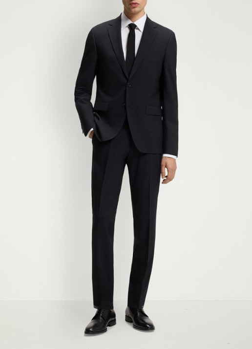BOSS Regular fit overhemd in katoenblend - voorkant 6 wit