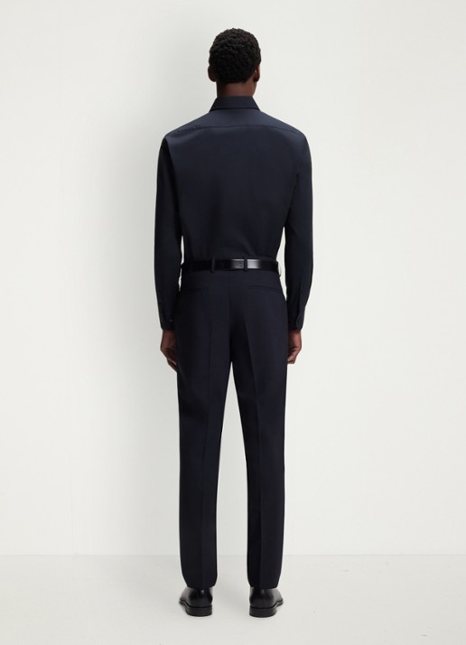 BOSS Regular fit overhemd in katoenblend - achterkant donkerblauw