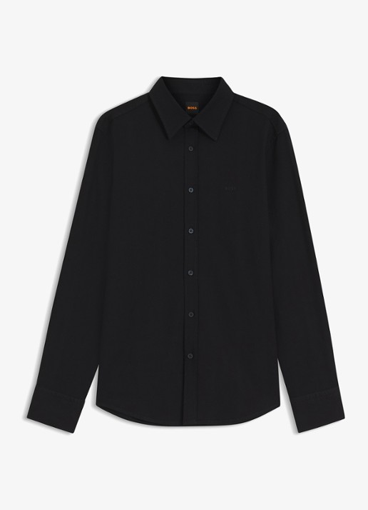 BOSS Regular fit overhemd met logo - voorkant zwart