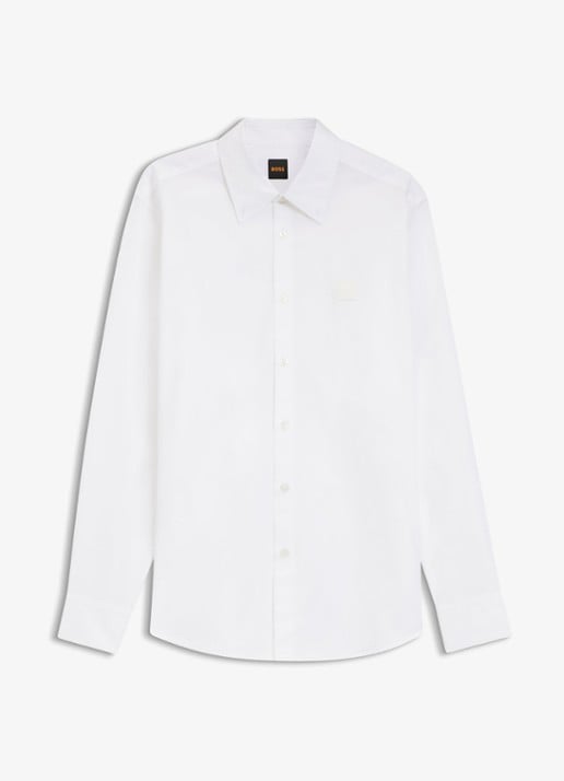 BOSS Regular fit overhemd met logo - voorkant wit