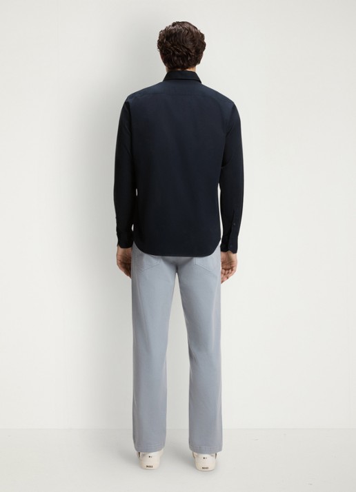 BOSS Regular fit overhemd met logo - achterkant 3 donkerblauw