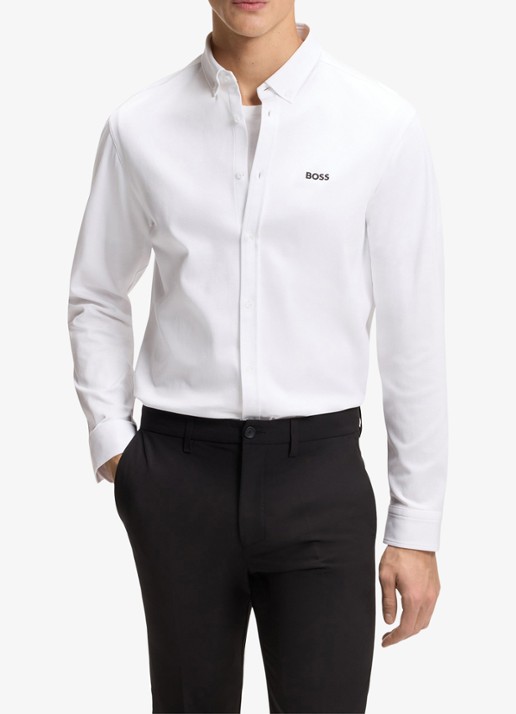 BOSS Regular fit overhemd met logo - detail 4 wit