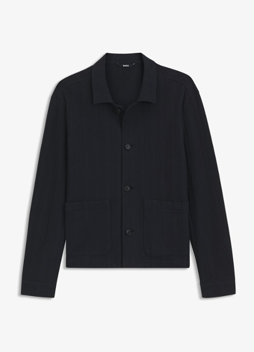 BOSS Regular fit overhemd met opgestikte zakken - voorkant 5 donkerblauw