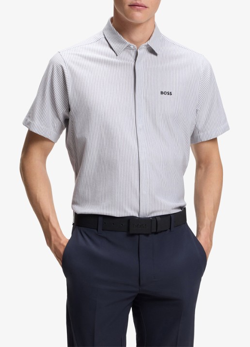 BOSS Regular fit overhemd met streepprint