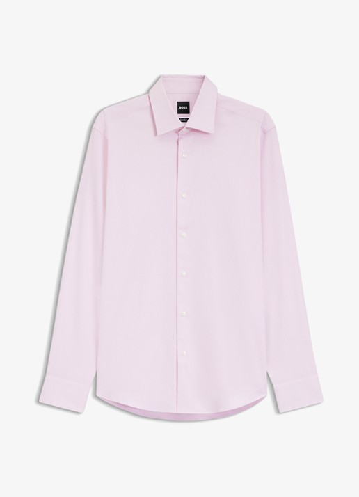 BOSS Regular-fit overhemd met stretch - voorkant lichtroze