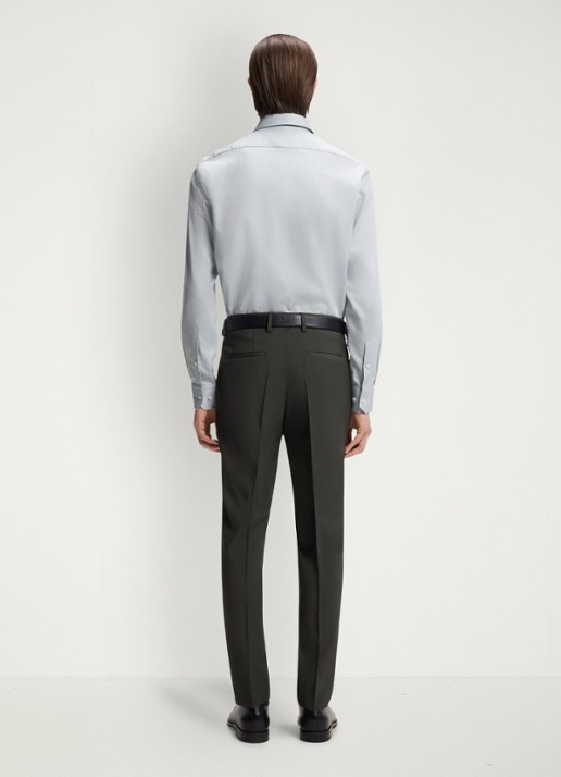 BOSS Regular-fit overhemd met stretch - achterkant 4 open green-373