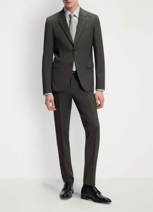 BOSS Regular-fit overhemd met stretch - voorkant 6 open green-373