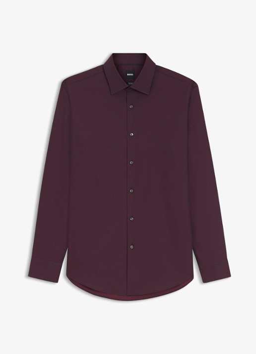 BOSS Regular-fit overhemd met stretch - voorkant rood