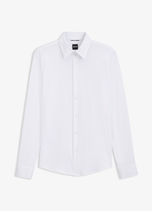 BOSS Regular fit overhemd met stretch - voorkant 2 wit