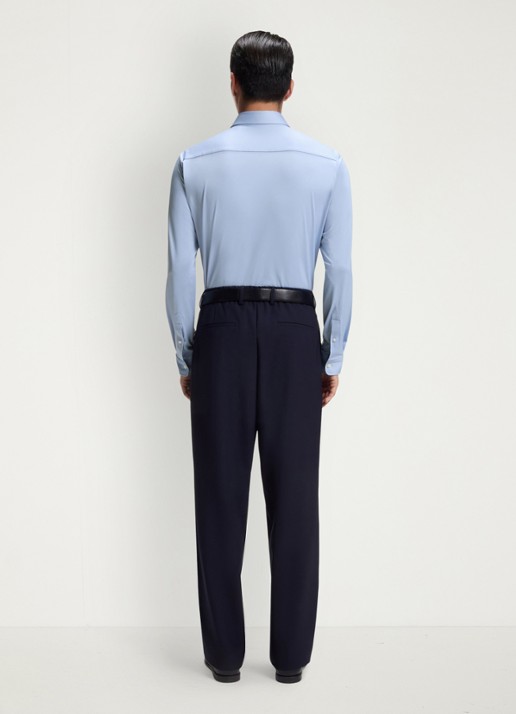 BOSS Regular fit overhemd met stretch - achterkant 3 lichtblauw