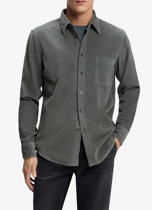 BOSS Regular fit overhemd van corduroy