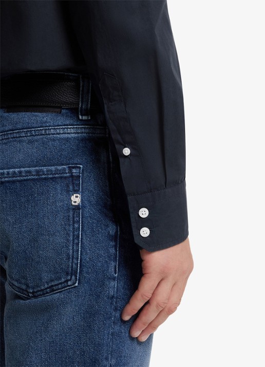 BOSS Regular fit overhemd van katoen - detail 3 donkerblauw