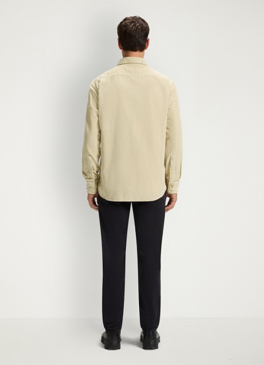 BOSS Regular-fit overhemd van katoenen corduroy - achterkant beige