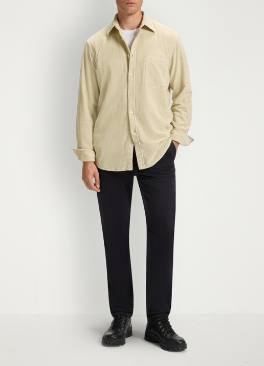 BOSS Regular-fit overhemd van katoenen corduroy - voorkant 6 beige