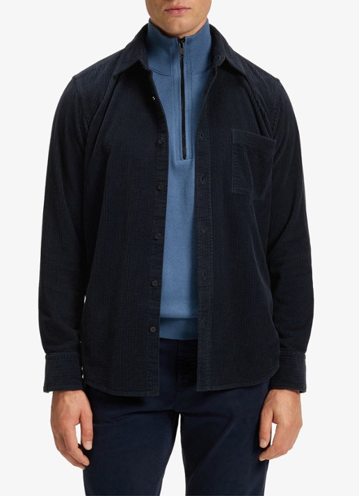 BOSS Regular-fit overhemd van katoenen corduroy - detail 4 donkerblauw