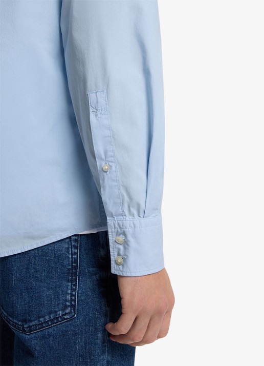 BOSS Regular-fit overhemd van katoenen popeline - detail 7 open blue-460 / blauw