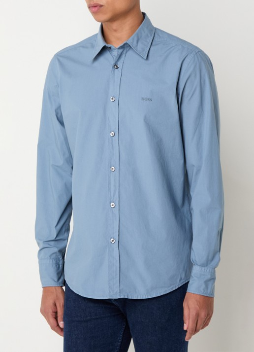 BOSS Regular-fit overhemd van katoenen popeline - detail 3 light/pastel blue-459 / blauw