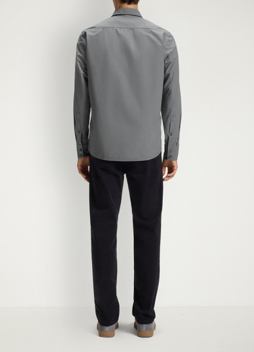 BOSS Regular-fit overhemd van katoenen popeline - achterkant 6 open grey-062 / grijs