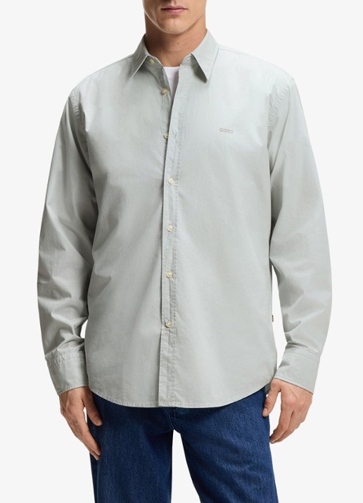 BOSS Regular-fit overhemd van katoenen popeline - detail 3 silver-043