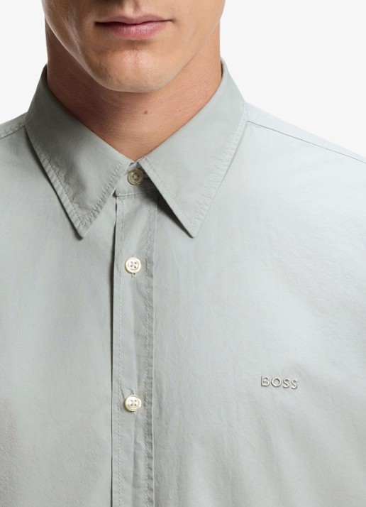 BOSS Regular-fit overhemd van katoenen popeline - detail 4 silver-043