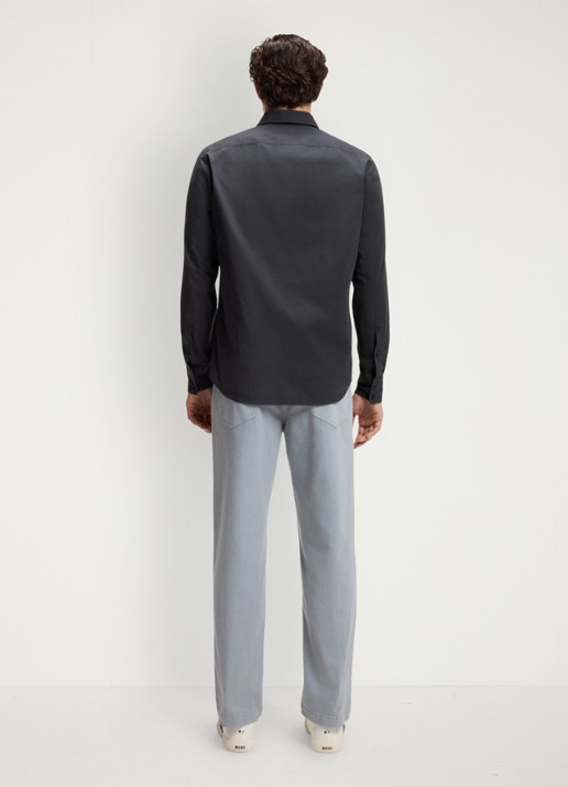 BOSS Regular-fit overhemd van katoenen popeline - achterkant 6 dark blue-406 / blauw