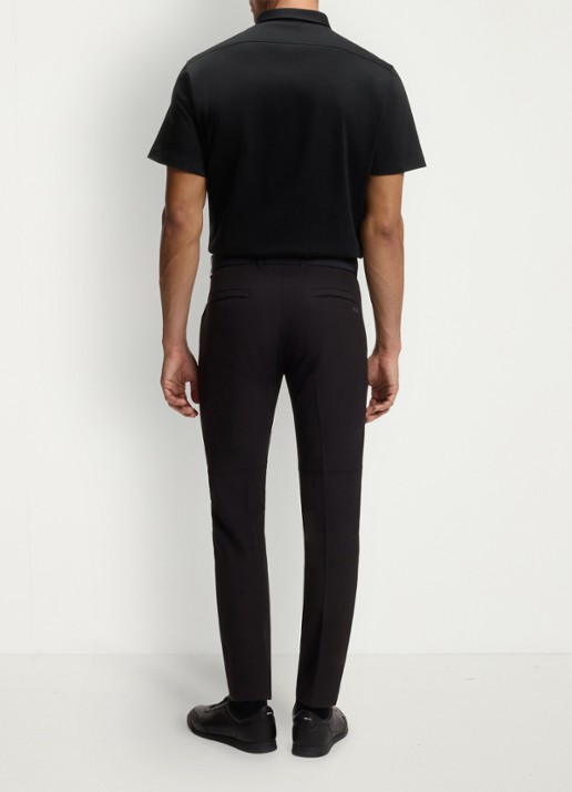 BOSS Regular-fit overhemd van kreukbestendige katoenen jersey - achterkant black-002 / zwart