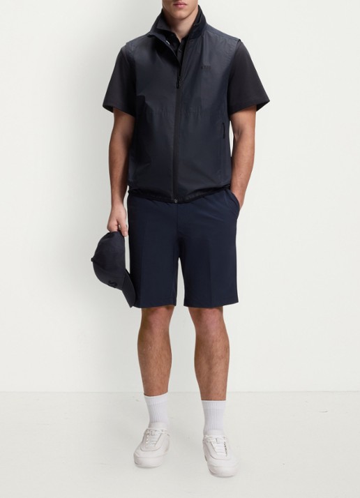 BOSS Regular-fit overhemd van kreukbestendige katoenen jersey - voorkant 6 dark blue-402 / blauw