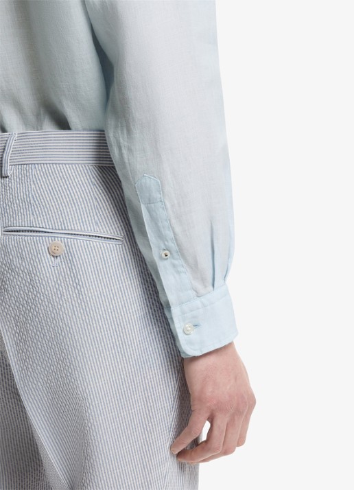 BOSS Regular fit overhemd van linnen - detail 6 lichtblauw