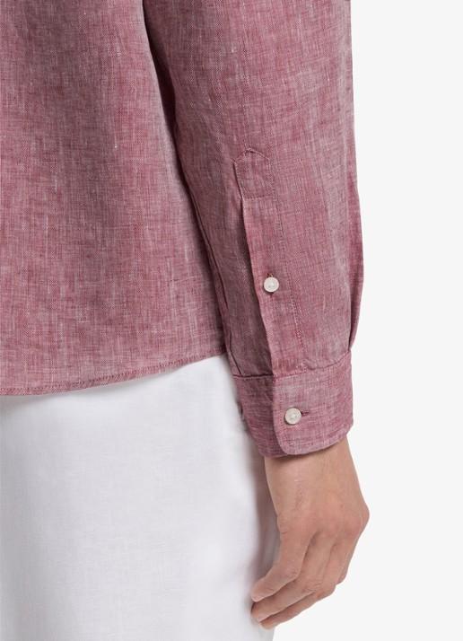 BOSS Regular fit overhemd van linnen - detail 6 medium red-611 / rood