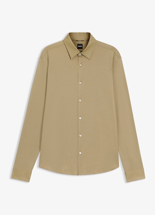 BOSS Regular fit overhemd - voorkant 2 beige