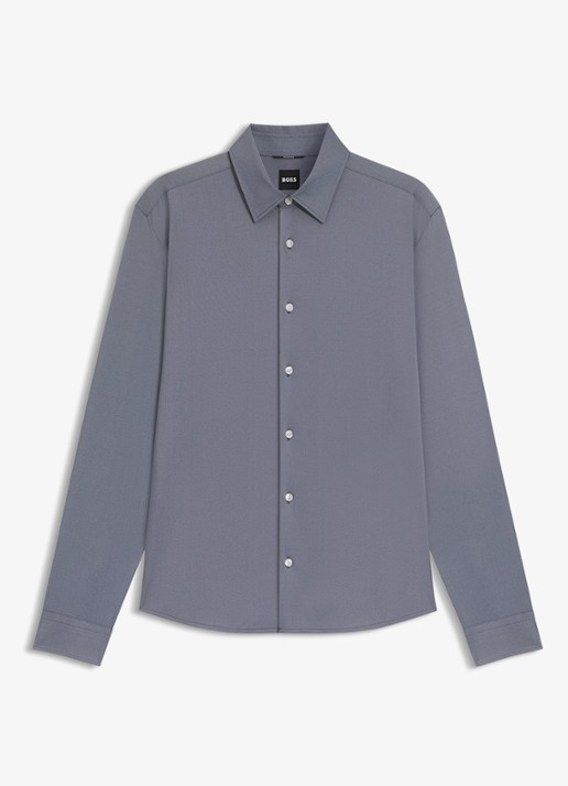 BOSS Regular fit overhemd - voorkant 2 blauwgrijs
