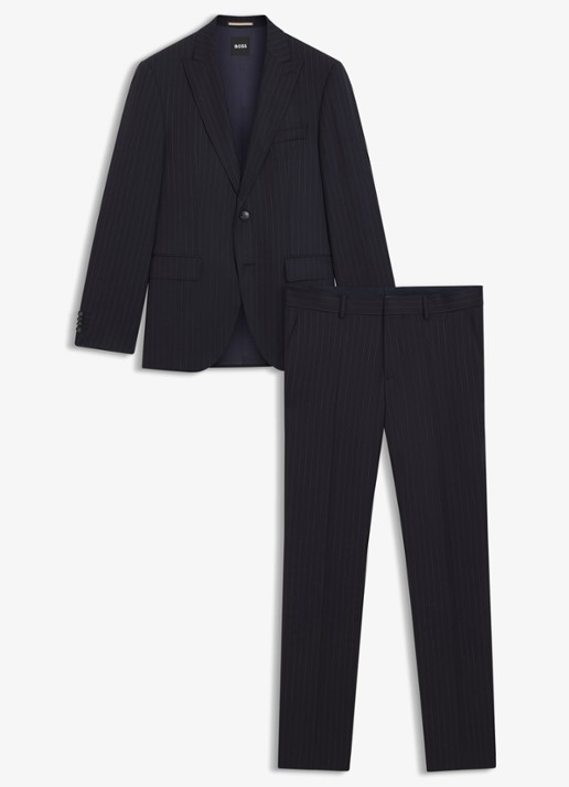 BOSS Regular fit pak van scheerwol - voorkant 2 donkerblauw