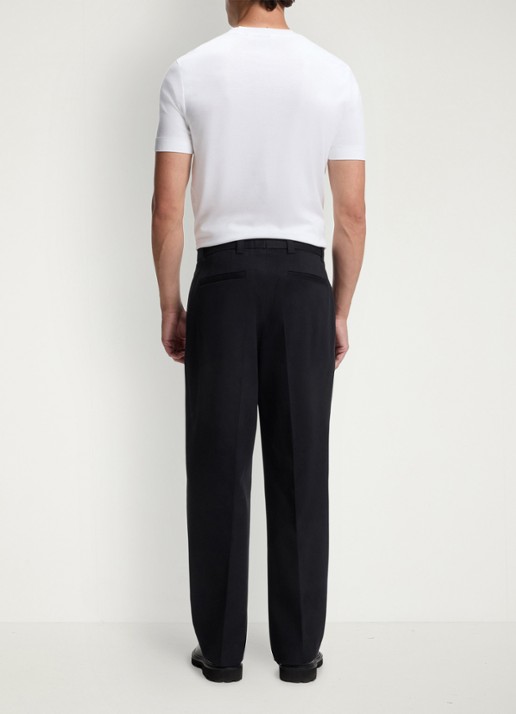 BOSS Regular fit pantalon met paspelzakken - achterkant 3 donkerblauw