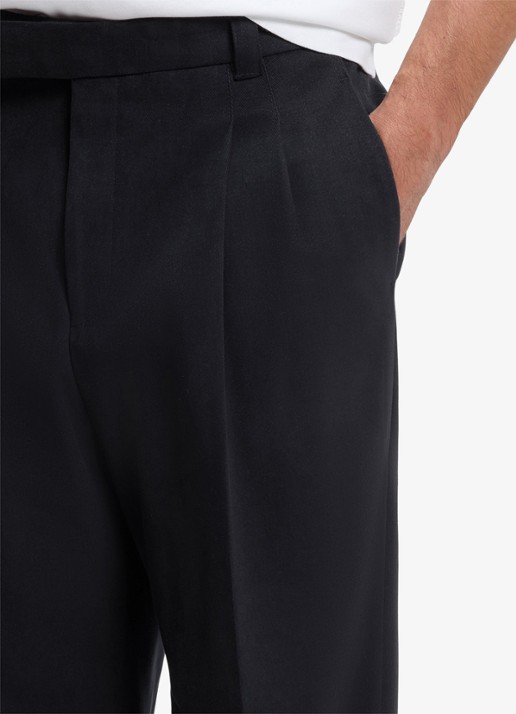 BOSS Regular fit pantalon met paspelzakken - detail 5 donkerblauw