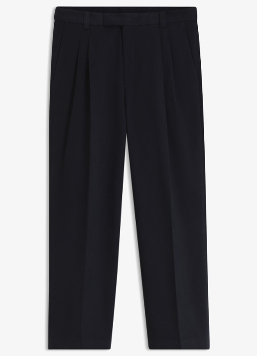 BOSS Regular fit pantalon met paspelzakken - voorkant donkerblauw