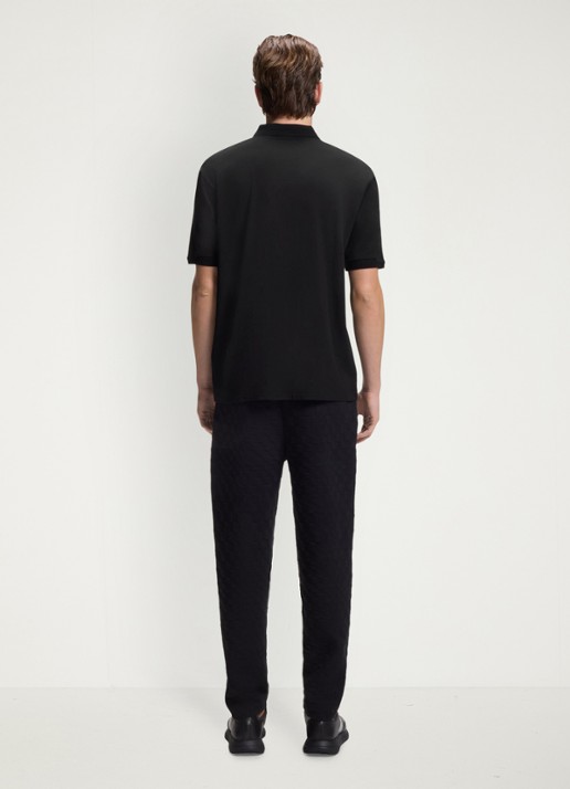 BOSS Regular fit polo met 3D logoprint - achterkant zwart