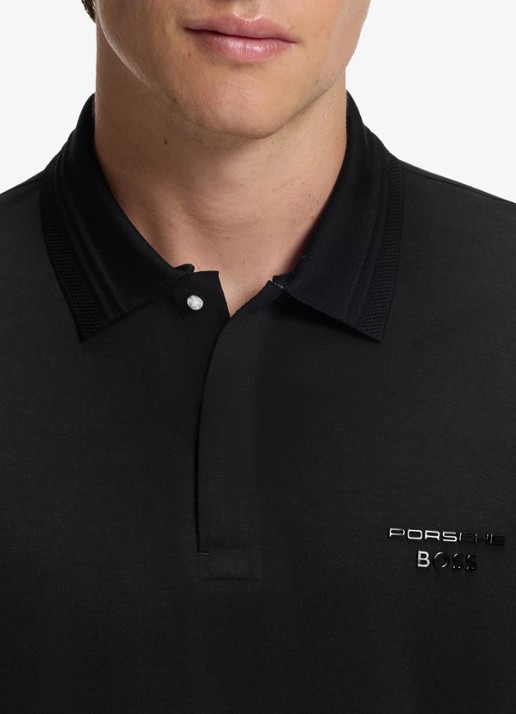 BOSS Regular fit polo met 3D logoprint - detail 5 zwart