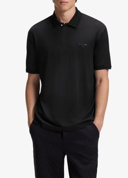 BOSS Regular fit polo met 3D logoprint
