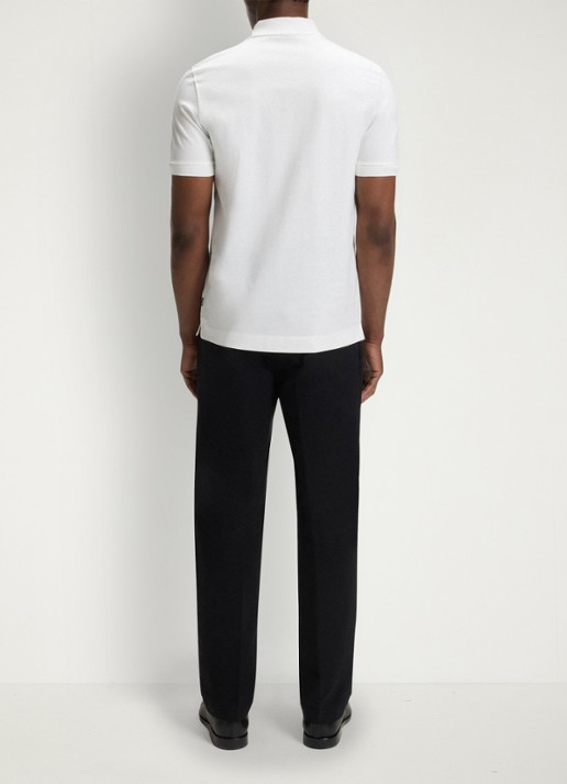 BOSS Regular fit polo met halve rits - achterkant wit
