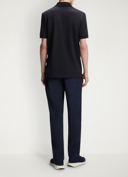 BOSS Regular fit polo met halve rits - achterkant donkerblauw