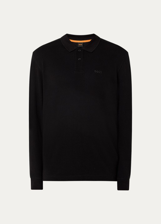 BOSS Regular fit polo met logo - voorkant 8 zwart