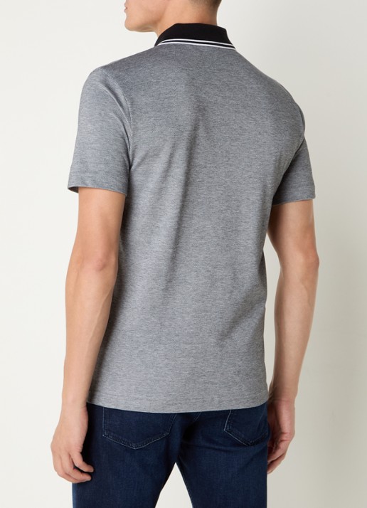 BOSS Regular fit polo met logo - achterkant 6 zwart