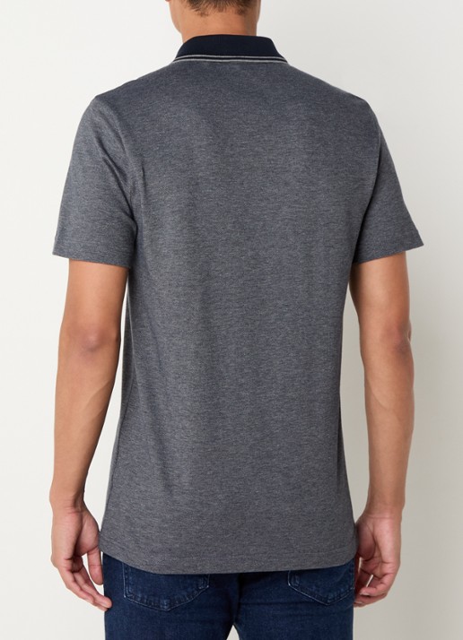BOSS Regular fit polo met logo - achterkant donkerblauw