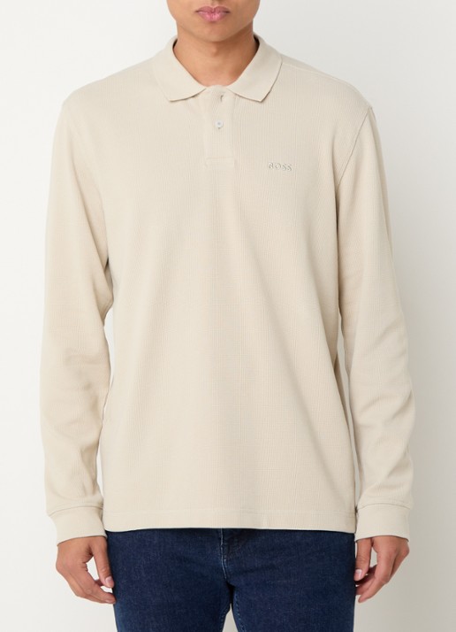 BOSS Regular fit polo met logo - detail 3 beige