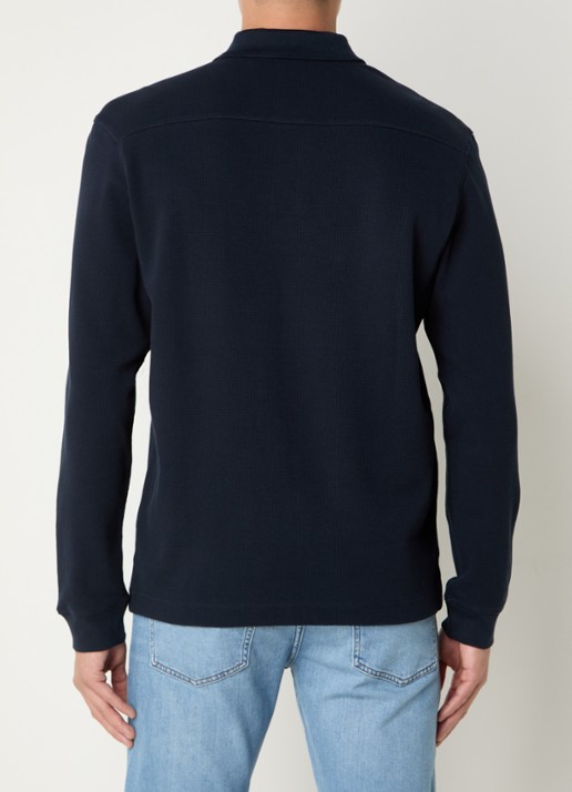 BOSS Regular fit polo met logo - achterkant 3 donkerblauw